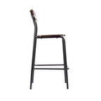 Lot de 2 tabourets de bar Flash Furniture Cyprus en bois massif de qualité commerciale avec structure en métal et finition antique