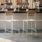 Lot de 2 tabourets de bar Flash Furniture Cyprus en bois massif de qualité commerciale avec structure en métal et finition antique