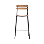 Lot de 2 tabourets de bar Flash Furniture Cyprus en bois massif de qualité commerciale avec structure en métal et finition antique