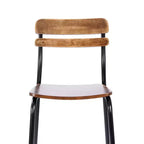 Lot de 2 tabourets de bar Flash Furniture Cyprus en bois massif de qualité commerciale avec structure en métal et finition antique