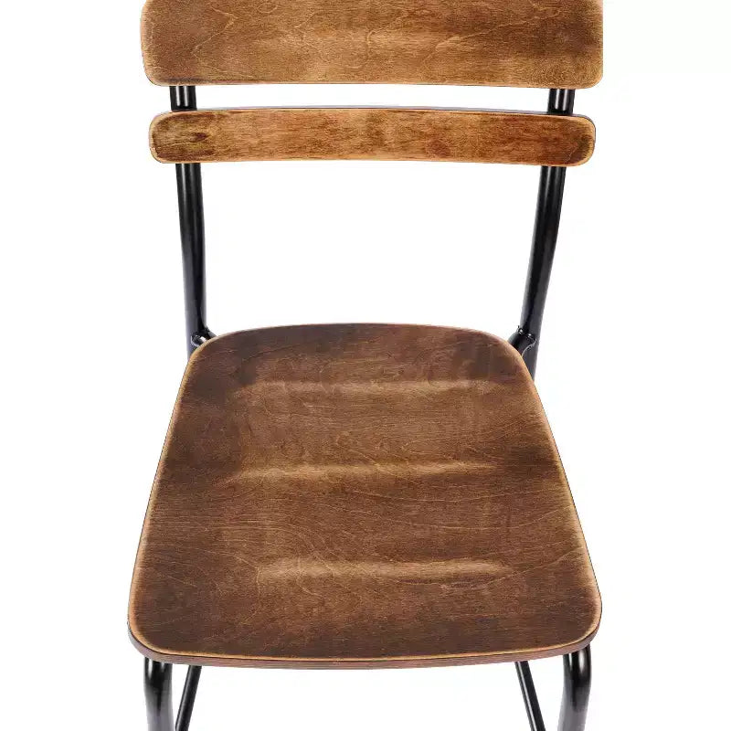 Lot de 2 tabourets de bar Flash Furniture Cyprus en bois massif de qualité commerciale avec structure en métal et finition antique
