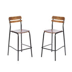 Lot de 2 tabourets de bar Flash Furniture Cyprus en bois massif de qualité commerciale avec structure en métal et finition antique