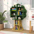 Bibliothèque en forme d'arbre Costway pour enfants, organisateur de jouets à 6 niveaux avec étagères ouvertes