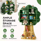 Bibliothèque en forme d'arbre Costway pour enfants, organisateur de jouets à 6 niveaux avec étagères ouvertes