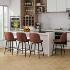Costway Tabourets de Bar Pivotants Lot de 2/4, Hauteur 68 cm, avec Siège Rembourré, Pieds en Métal et Repose-Pieds
