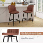 Costway Tabourets de Bar Pivotants Lot de 2/4, Hauteur 68 cm, avec Siège Rembourré, Pieds en Métal et Repose-Pieds