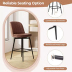 Costway Tabourets de Bar Pivotants Lot de 2/4, Hauteur 68 cm, avec Siège Rembourré, Pieds en Métal et Repose-Pieds