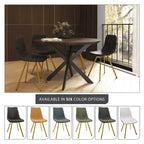 Lot de 2 chaises de salle à manger modernes LeisureMod Markley en similicuir avec pieds dorés, assise rembourrée, design élégant pour cuisine, salle à manger, bureau ou café