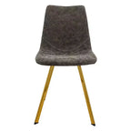 Lot de 2 chaises de salle à manger modernes LeisureMod Markley en similicuir avec pieds dorés, assise rembourrée, design élégant pour cuisine, salle à manger, bureau ou café