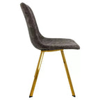 Lot de 2 chaises de salle à manger modernes LeisureMod Markley en similicuir avec pieds dorés, assise rembourrée, design élégant pour cuisine, salle à manger, bureau ou café