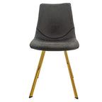 Lot de 2 chaises de salle à manger modernes LeisureMod Markley en similicuir avec pieds dorés, assise rembourrée, design élégant pour cuisine, salle à manger, bureau ou café