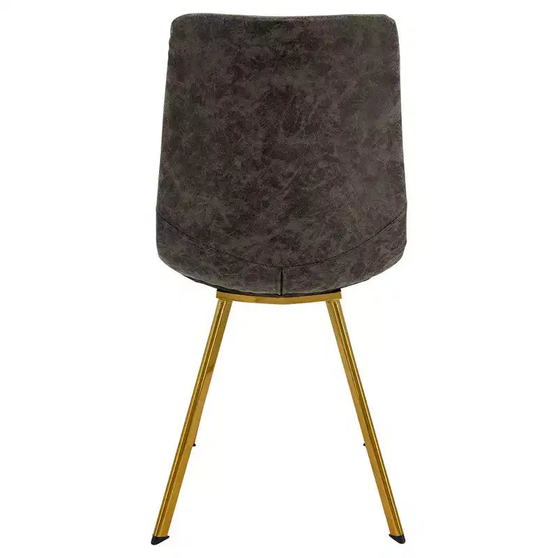 Lot de 2 chaises de salle à manger modernes LeisureMod Markley en similicuir avec pieds dorés, assise rembourrée, design élégant pour cuisine, salle à manger, bureau ou café