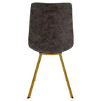 Lot de 2 chaises de salle à manger modernes LeisureMod Markley en similicuir avec pieds dorés, assise rembourrée, design élégant pour cuisine, salle à manger, bureau ou café