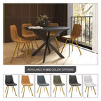 Lot de 2 chaises de salle à manger modernes LeisureMod Markley en similicuir avec pieds dorés, assise rembourrée, design élégant pour cuisine, salle à manger, bureau ou café
