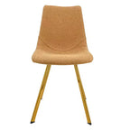 Lot de 2 chaises de salle à manger modernes LeisureMod Markley en similicuir avec pieds dorés, assise rembourrée, design élégant pour cuisine, salle à manger, bureau ou café