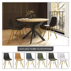 Lot de 2 chaises de salle à manger modernes LeisureMod Markley en similicuir avec pieds dorés, assise rembourrée, design élégant pour cuisine, salle à manger, bureau ou café