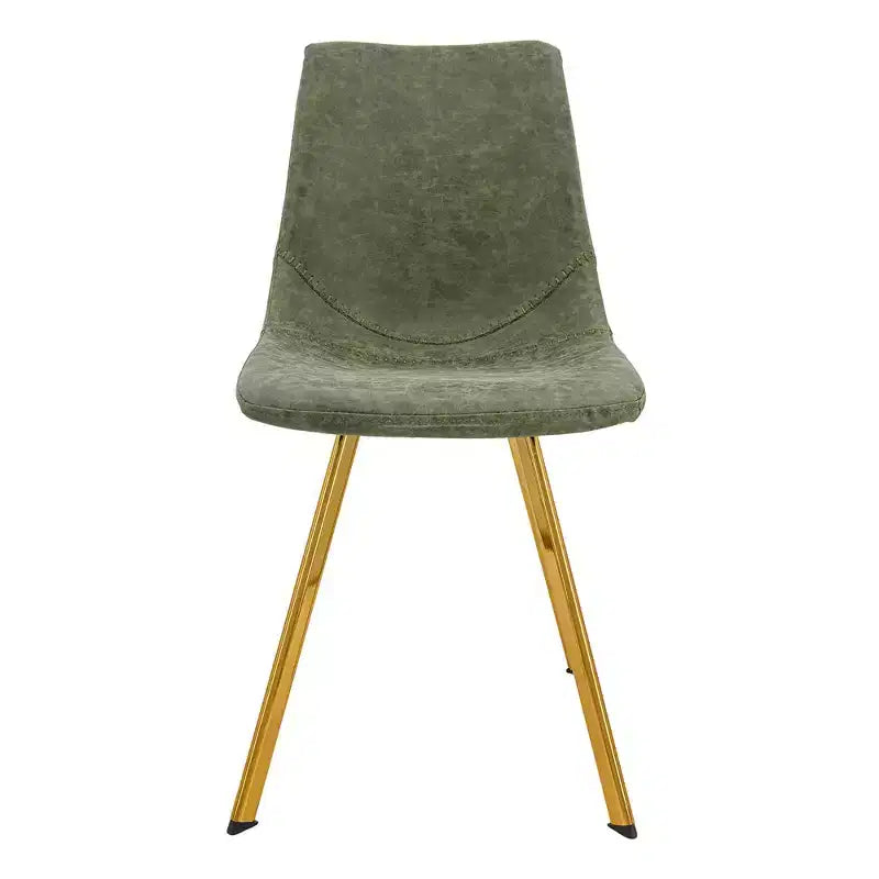 Lot de 2 chaises de salle à manger modernes LeisureMod Markley en similicuir avec pieds dorés, assise rembourrée, design élégant pour cuisine, salle à manger, bureau ou café