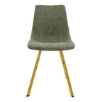 Lot de 2 chaises de salle à manger modernes LeisureMod Markley en similicuir avec pieds dorés, assise rembourrée, design élégant pour cuisine, salle à manger, bureau ou café