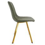 Lot de 2 chaises de salle à manger modernes LeisureMod Markley en similicuir avec pieds dorés, assise rembourrée, design élégant pour cuisine, salle à manger, bureau ou café