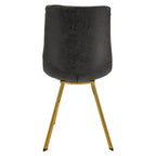 Lot de 2 chaises de salle à manger modernes LeisureMod Markley en similicuir avec pieds dorés, assise rembourrée, design élégant pour cuisine, salle à manger, bureau ou café