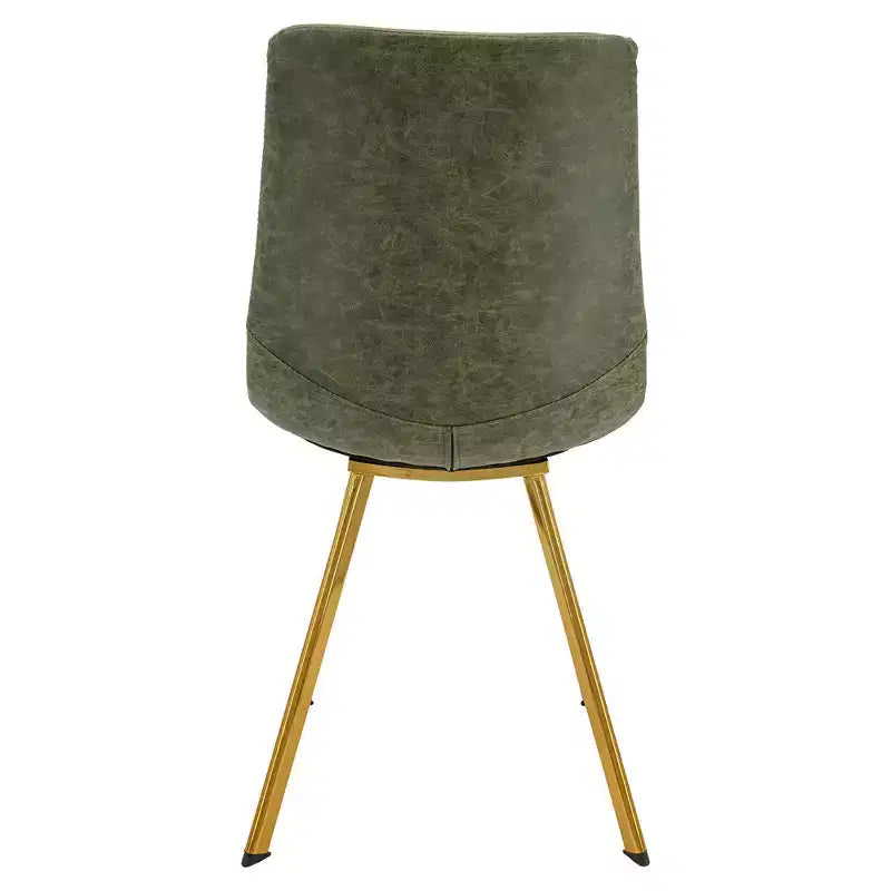 Lot de 2 chaises de salle à manger modernes LeisureMod Markley en similicuir avec pieds dorés, assise rembourrée, design élégant pour cuisine, salle à manger, bureau ou café
