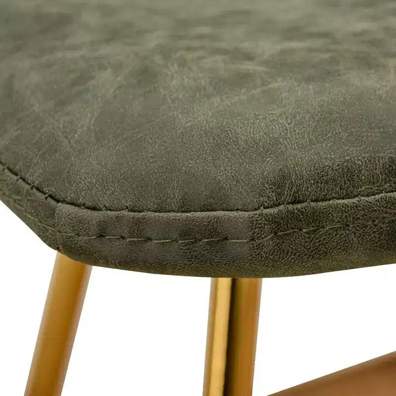 Lot de 2 chaises de salle à manger modernes LeisureMod Markley en similicuir avec pieds dorés, assise rembourrée, design élégant pour cuisine, salle à manger, bureau ou café