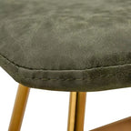 Lot de 2 chaises de salle à manger modernes LeisureMod Markley en similicuir avec pieds dorés, assise rembourrée, design élégant pour cuisine, salle à manger, bureau ou café