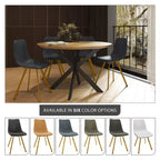 Lot de 2 chaises de salle à manger modernes LeisureMod Markley en similicuir avec pieds dorés, assise rembourrée, design élégant pour cuisine, salle à manger, bureau ou café