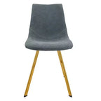 Lot de 2 chaises de salle à manger modernes LeisureMod Markley en similicuir avec pieds dorés, assise rembourrée, design élégant pour cuisine, salle à manger, bureau ou café