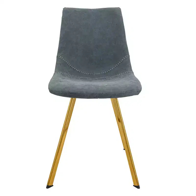 Lot de 2 chaises de salle à manger modernes LeisureMod Markley en similicuir avec pieds dorés, assise rembourrée, design élégant pour cuisine, salle à manger, bureau ou café