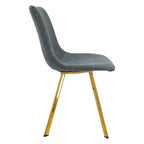 Lot de 2 chaises de salle à manger modernes LeisureMod Markley en similicuir avec pieds dorés, assise rembourrée, design élégant pour cuisine, salle à manger, bureau ou café