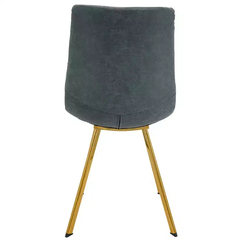 Lot de 2 chaises de salle à manger modernes LeisureMod Markley en similicuir avec pieds dorés, assise rembourrée, design élégant pour cuisine, salle à manger, bureau ou café
