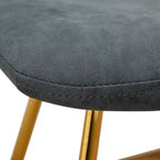 Lot de 2 chaises de salle à manger modernes LeisureMod Markley en similicuir avec pieds dorés, assise rembourrée, design élégant pour cuisine, salle à manger, bureau ou café