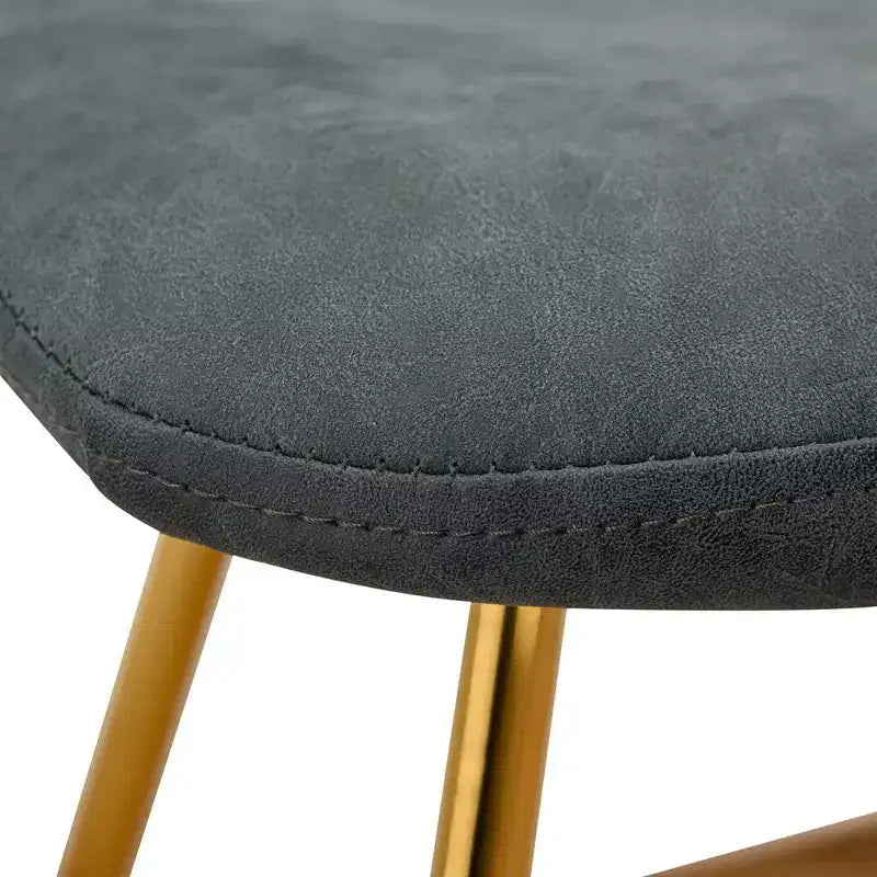 Lot de 2 chaises de salle à manger modernes LeisureMod Markley en similicuir avec pieds dorés, assise rembourrée, design élégant pour cuisine, salle à manger, bureau ou café