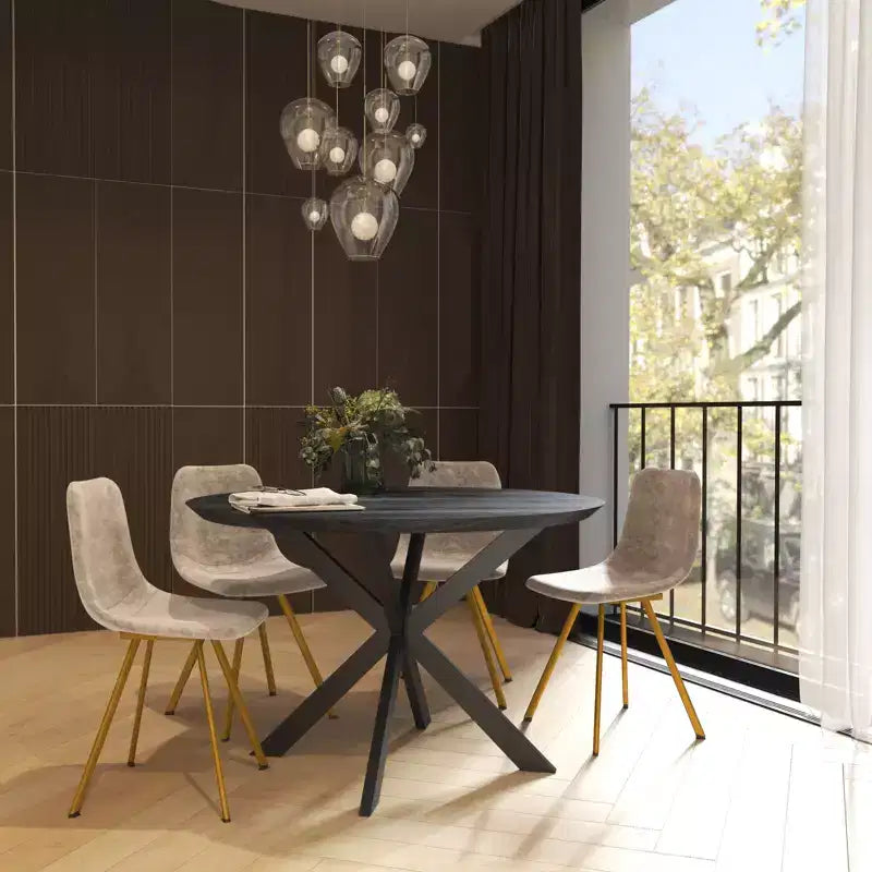 Lot de 2 chaises de salle à manger modernes LeisureMod Markley en similicuir avec pieds dorés, assise rembourrée, design élégant pour cuisine, salle à manger, bureau ou café