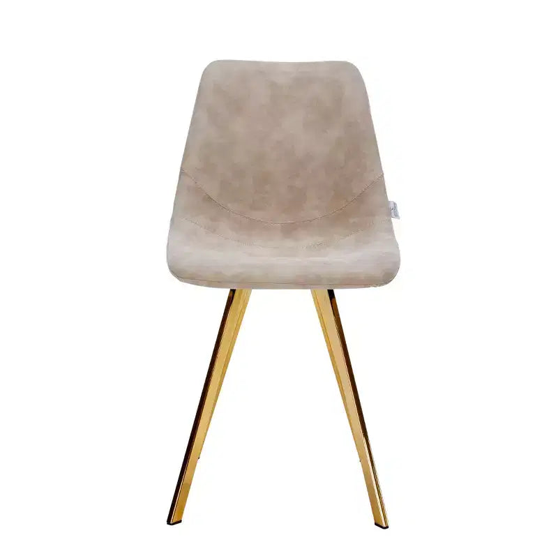 Lot de 2 chaises de salle à manger modernes LeisureMod Markley en similicuir avec pieds dorés, assise rembourrée, design élégant pour cuisine, salle à manger, bureau ou café