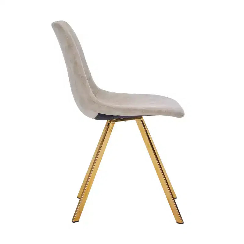 Lot de 2 chaises de salle à manger modernes LeisureMod Markley en similicuir avec pieds dorés, assise rembourrée, design élégant pour cuisine, salle à manger, bureau ou café