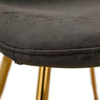 Lot de 2 chaises de salle à manger modernes LeisureMod Markley en similicuir avec pieds dorés, assise rembourrée, design élégant pour cuisine, salle à manger, bureau ou café