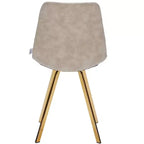 Lot de 2 chaises de salle à manger modernes LeisureMod Markley en similicuir avec pieds dorés, assise rembourrée, design élégant pour cuisine, salle à manger, bureau ou café