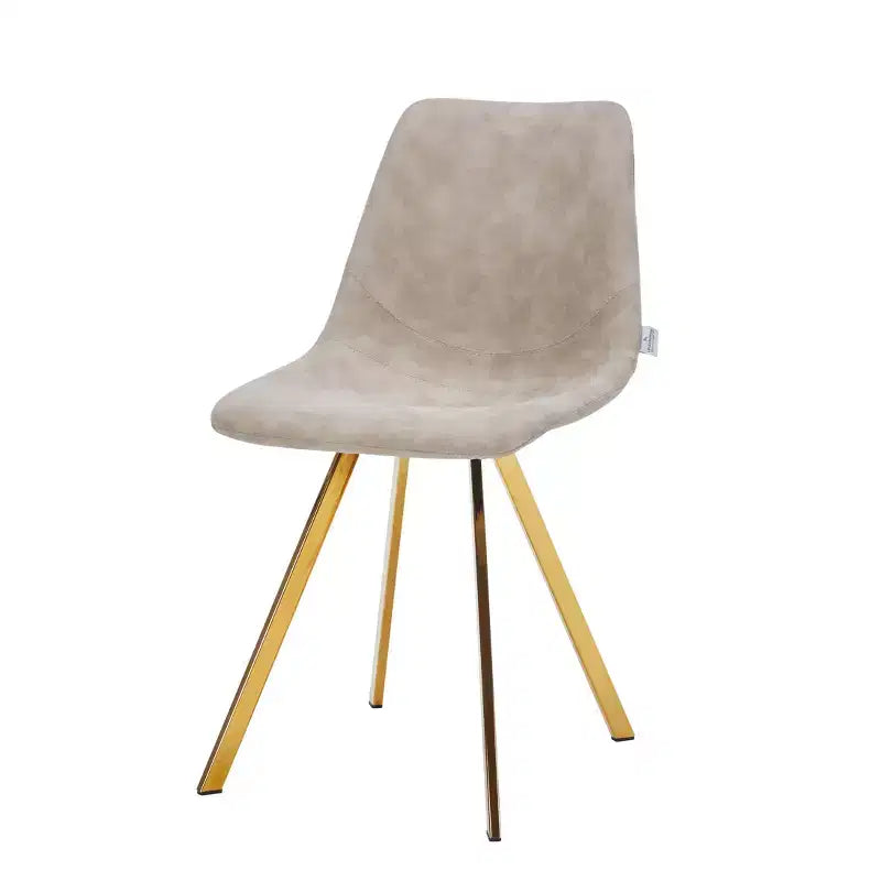 Lot de 2 chaises de salle à manger modernes LeisureMod Markley en similicuir avec pieds dorés, assise rembourrée, design élégant pour cuisine, salle à manger, bureau ou café