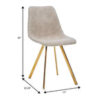Lot de 2 chaises de salle à manger modernes LeisureMod Markley en similicuir avec pieds dorés, assise rembourrée, design élégant pour cuisine, salle à manger, bureau ou café