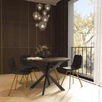 Lot de 2 chaises de salle à manger modernes LeisureMod Markley en similicuir avec pieds dorés, assise rembourrée, design élégant pour cuisine, salle à manger, bureau ou café