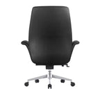 LeisureMod Summit Chaise de Bureau Rembourrée en Cuir PU avec Cadre en Aluminium, Pivotante, Inclinable, Accoudoirs, Chaise de Bureau Ergonomique pour Bureau à Domicile