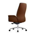 LeisureMod Summit Chaise de Bureau Rembourrée en Cuir PU avec Cadre en Aluminium, Pivotante, Inclinable, Accoudoirs, Chaise de Bureau Ergonomique pour Bureau à Domicile