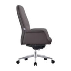 LeisureMod Summit Chaise de Bureau Rembourrée en Cuir PU avec Cadre en Aluminium, Pivotante, Inclinable, Accoudoirs, Chaise de Bureau Ergonomique pour Bureau à Domicile