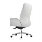 LeisureMod Summit Chaise de Bureau Rembourrée en Cuir PU avec Cadre en Aluminium, Pivotante, Inclinable, Accoudoirs, Chaise de Bureau Ergonomique pour Bureau à Domicile