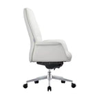 LeisureMod Summit Chaise de Bureau Rembourrée en Cuir PU avec Cadre en Aluminium, Pivotante, Inclinable, Accoudoirs, Chaise de Bureau Ergonomique pour Bureau à Domicile