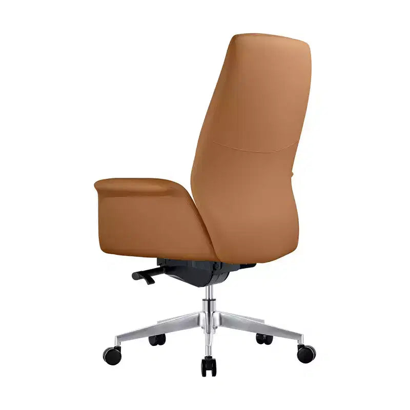 LeisureMod Summit Chaise de Bureau Rembourrée en Cuir PU avec Cadre en Aluminium, Pivotante, Inclinable, Accoudoirs, Chaise de Bureau Ergonomique pour Bureau à Domicile