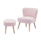 Fauteuil d'appoint rembourré en bouclette WestinTrends de 64,8 cm de large avec repose-pieds ottoman