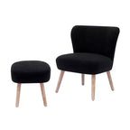 Fauteuil d'appoint rembourré en bouclette WestinTrends de 64,8 cm de large avec repose-pieds ottoman